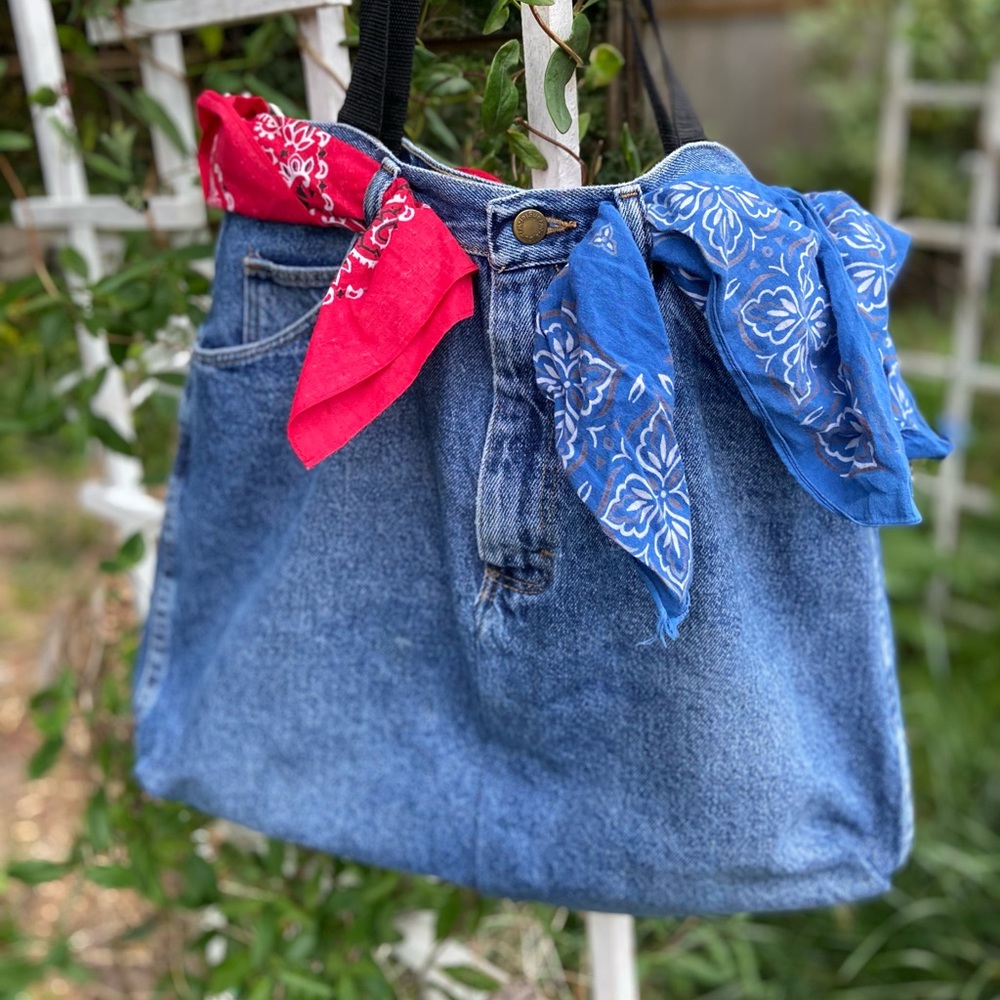 Vintage Wrangler Jean Denim Bag Purse Handmade